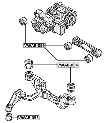 Lagerung, Differential FEBEST VWAB-056 Bild Lagerung, Differential FEBEST VWAB-056