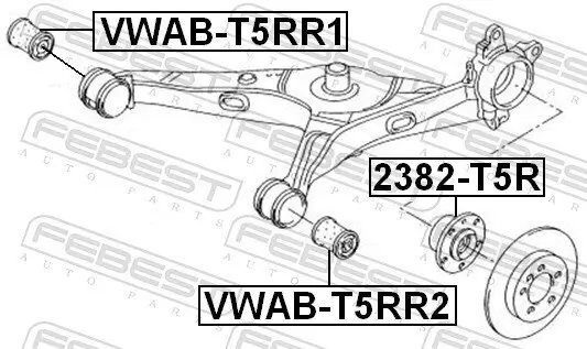 Lagerung, Lenker Hinterachse oben außen FEBEST VWAB-T5RR2 Bild Lagerung, Lenker Hinterachse oben außen FEBEST VWAB-T5RR2