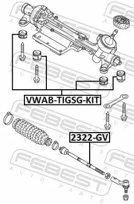 Lagerung, Lenkgetriebe FEBEST VWAB-TIGSG-KIT Bild Lagerung, Lenkgetriebe FEBEST VWAB-TIGSG-KIT
