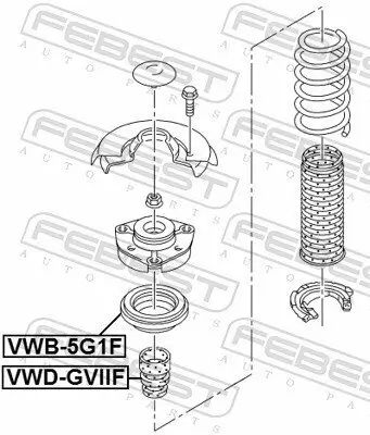 Wälzlager, Federbeinstützlager FEBEST VWB-5G1F Bild Wälzlager, Federbeinstützlager FEBEST VWB-5G1F