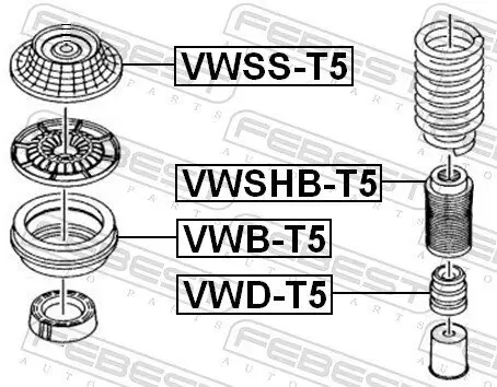 Wälzlager, Federbeinstützlager FEBEST VWB-T5 Bild Wälzlager, Federbeinstützlager FEBEST VWB-T5