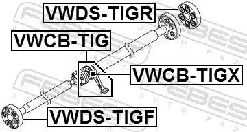 Gelenk, Gelenkwelle hinten FEBEST VWDS-TIGR Bild Gelenk, Gelenkwelle hinten FEBEST VWDS-TIGR