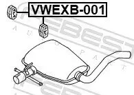 Reparaturhalter, Abgasanlage FEBEST VWEXB-001 Bild Reparaturhalter, Abgasanlage FEBEST VWEXB-001