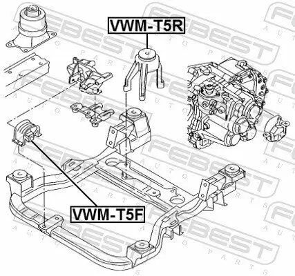 Lagerung, Motor vorne FEBEST VWM-T5F Bild Lagerung, Motor vorne FEBEST VWM-T5F