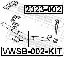 Lagerung, Stabilisator FEBEST VWSB-002-KIT Bild Lagerung, Stabilisator FEBEST VWSB-002-KIT