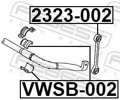 Lagerung, Stabilisator FEBEST VWSB-002 Bild Lagerung, Stabilisator FEBEST VWSB-002