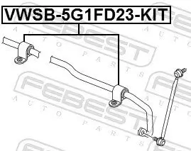 Reparatursatz, Stabilisatorlager Vorderachse FEBEST VWSB-5G1FD23-KIT Bild Reparatursatz, Stabilisatorlager Vorderachse FEBEST VWSB-5G1FD23-KIT