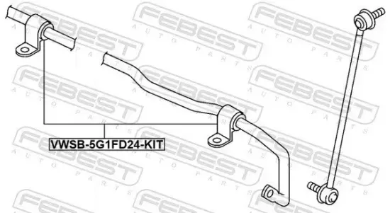 Reparatursatz, Stabilisatorlager Vorderachse FEBEST VWSB-5G1FD24-KIT Bild Reparatursatz, Stabilisatorlager Vorderachse FEBEST VWSB-5G1FD24-KIT