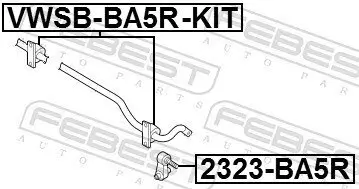 Reparatursatz, Stabilisatorlager Hinterachse beidseitig FEBEST VWSB-BA5R-KIT Bild Reparatursatz, Stabilisatorlager Hinterachse beidseitig FEBEST VWSB-BA5R-KIT