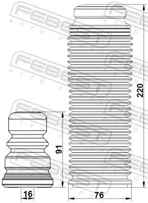 Staubschutzsatz, Stoßdämpfer Vorderachse FEBEST VWSHB-001-KIT Bild Staubschutzsatz, Stoßdämpfer Vorderachse FEBEST VWSHB-001-KIT