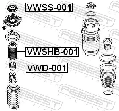 Federbeinstützlager Vorderachse FEBEST VWSS-001 Bild Federbeinstützlager Vorderachse FEBEST VWSS-001