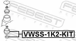 Reparatursatz, Federbeinstützlager FEBEST VWSS-1K2-KIT Bild Reparatursatz, Federbeinstützlager FEBEST VWSS-1K2-KIT