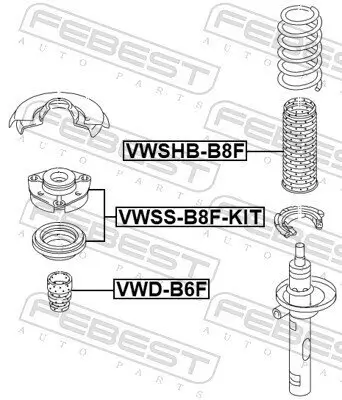 Federbeinstützlager Vorderachse FEBEST VWSS-B8F-KIT Bild Federbeinstützlager Vorderachse FEBEST VWSS-B8F-KIT