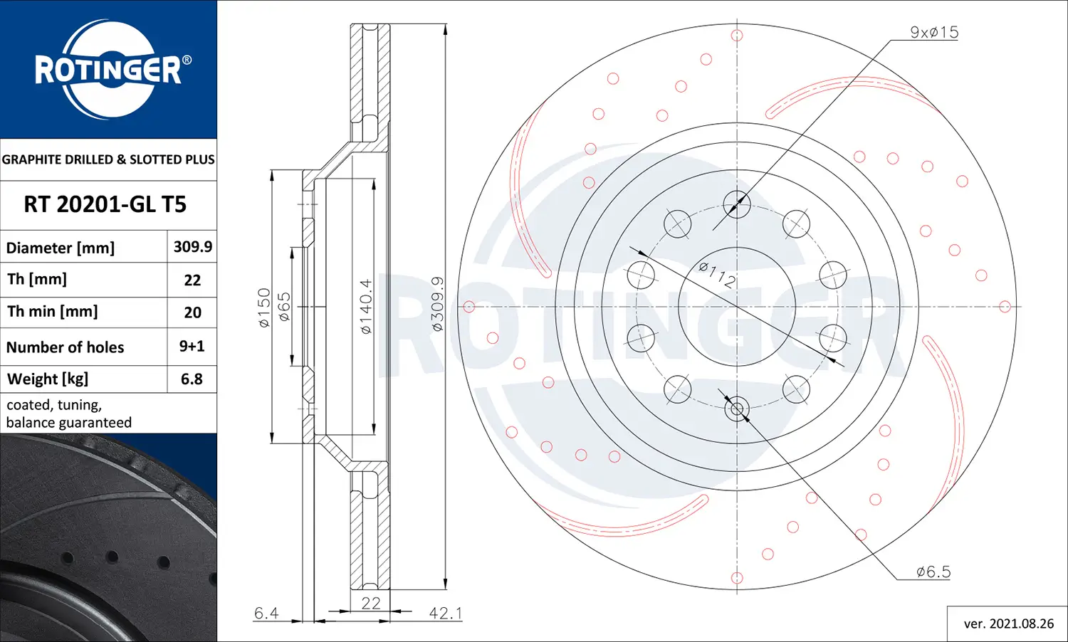 Bremsscheibe ROTINGER RT 20201-GL T5