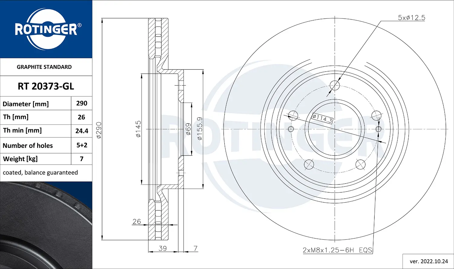 Bremsscheibe Vorderachse ROTINGER RT 20373-GL