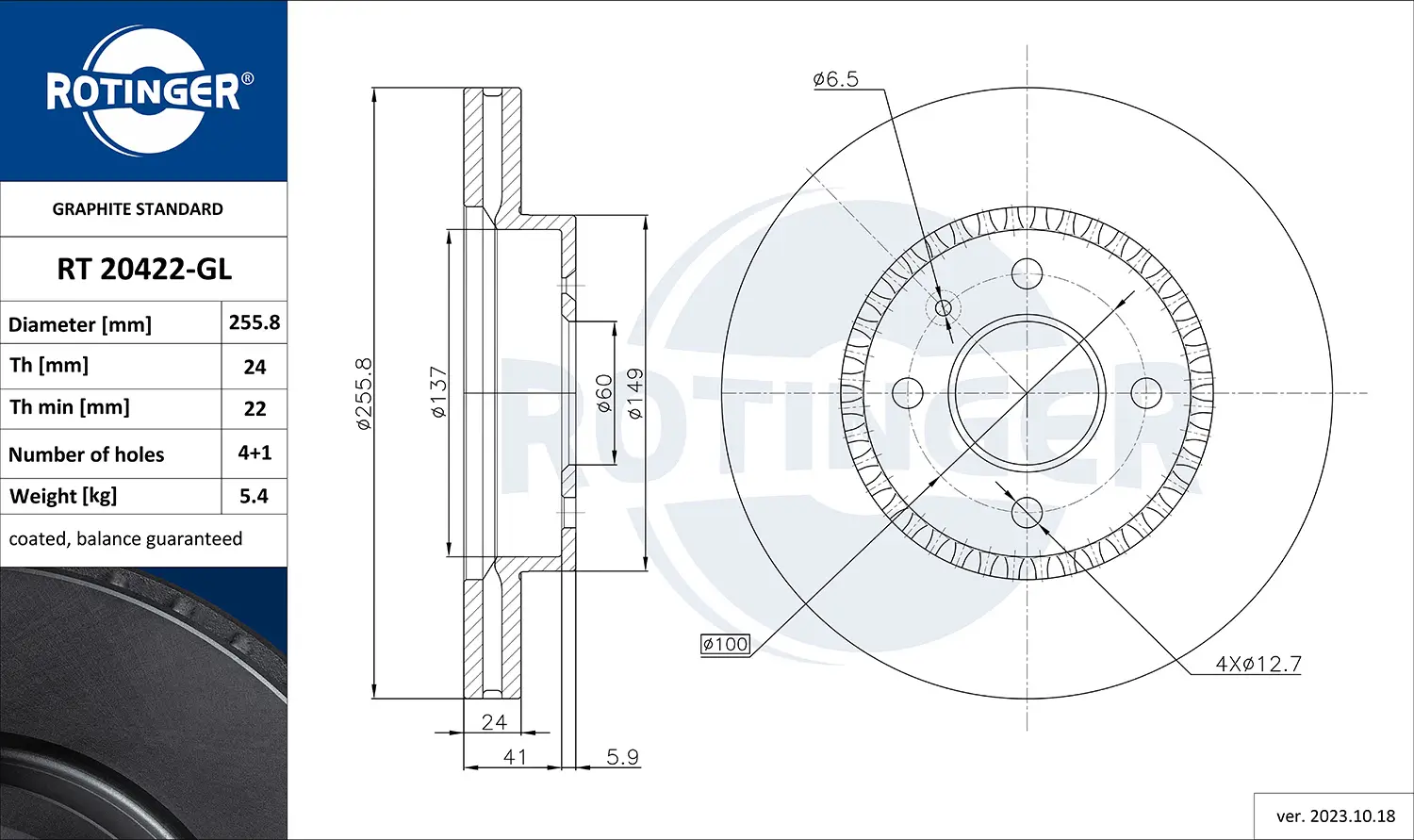 Bremsscheibe Vorderachse ROTINGER RT 20422-GL