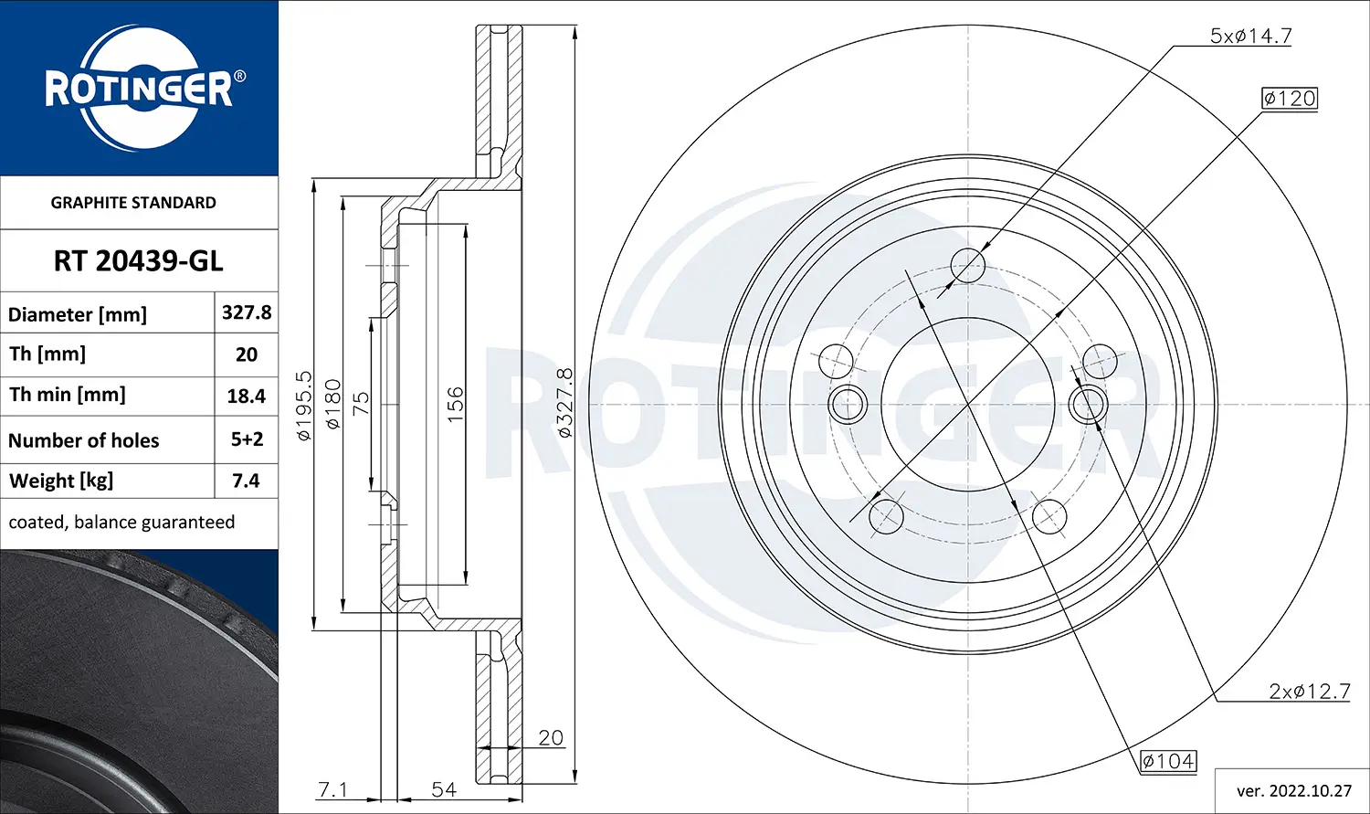 Bremsscheibe Hinterachse ROTINGER RT 20439-GL