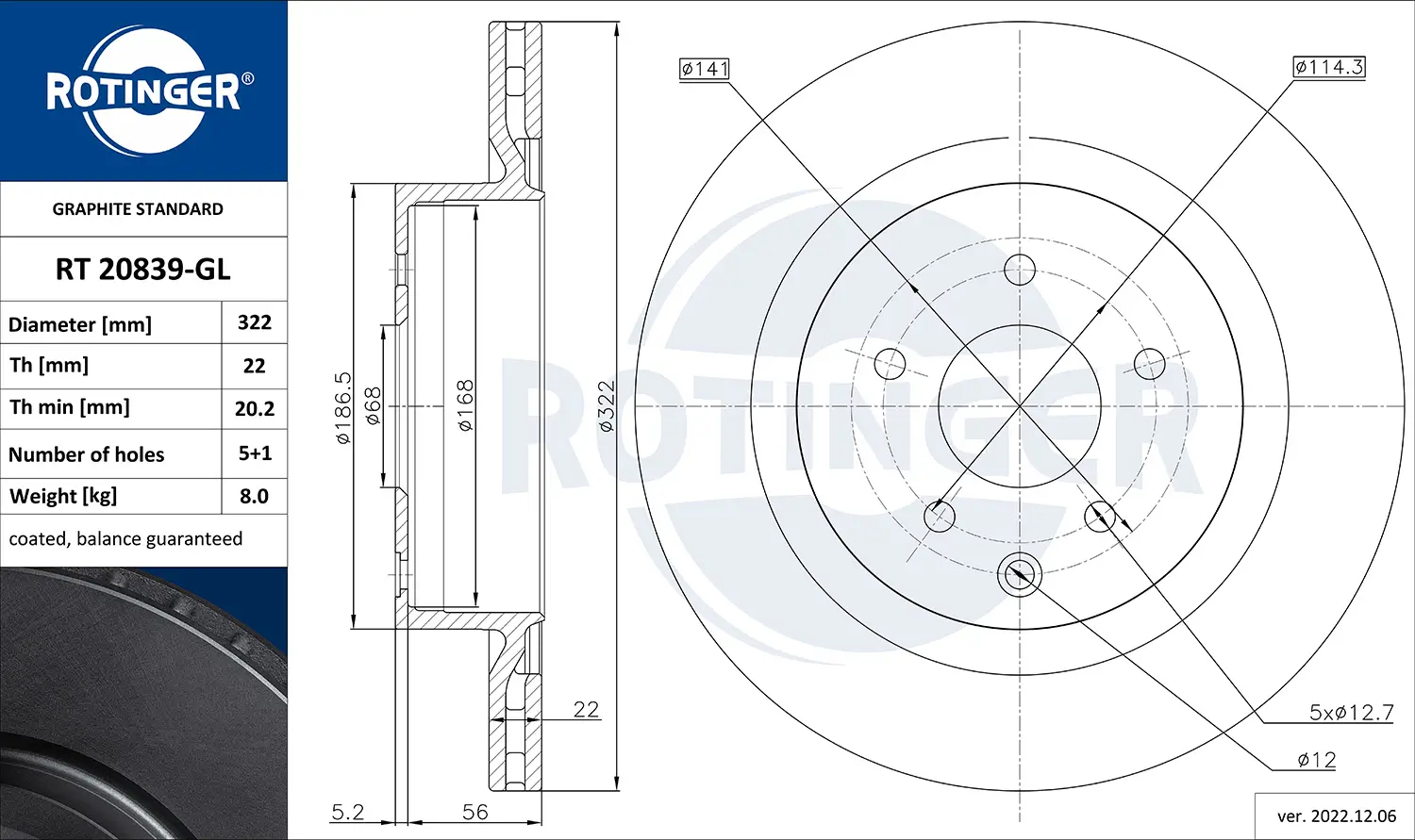 Bremsscheibe Hinterachse ROTINGER RT 20839-GL