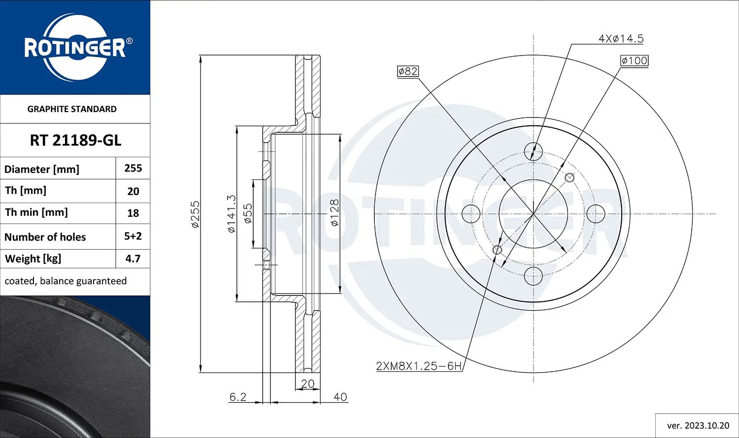 Bremsscheibe Vorderachse ROTINGER RT 21189-GL