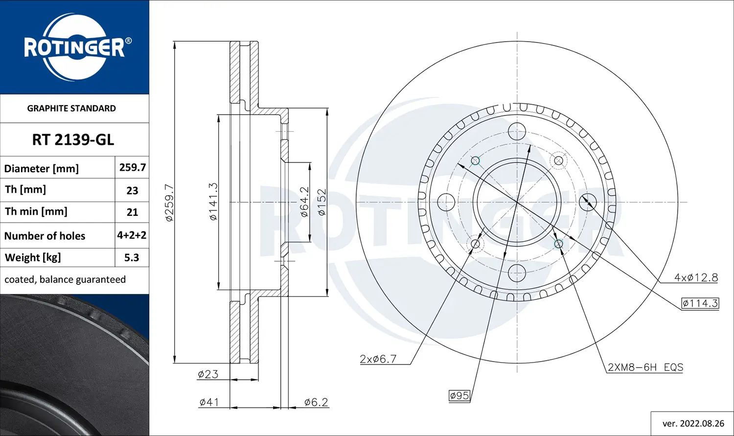 Bremsscheibe Vorderachse ROTINGER RT 2139-GL