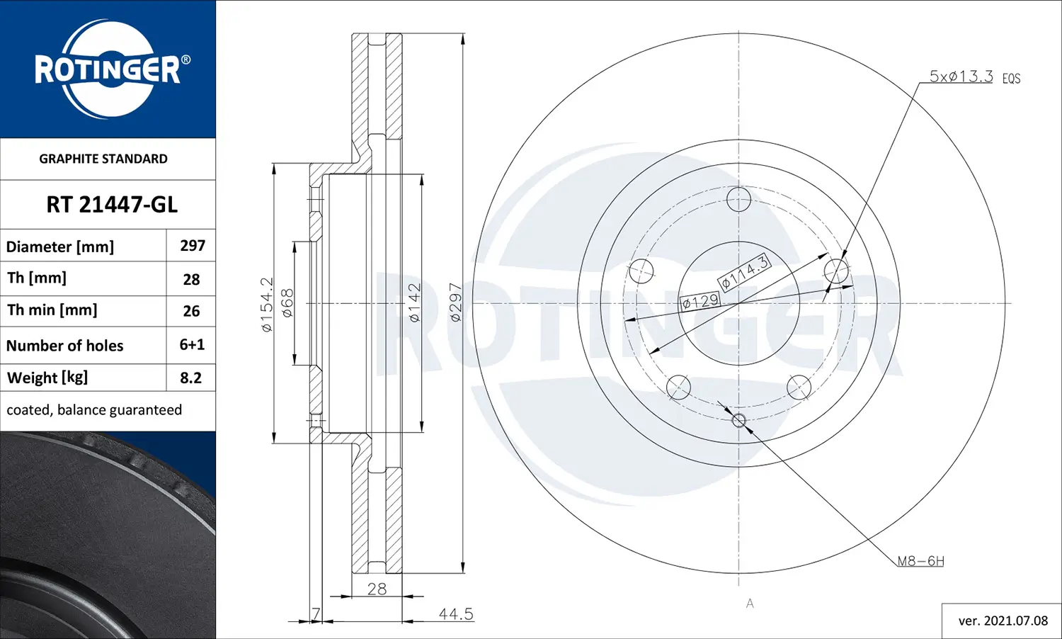 Bremsscheibe ROTINGER RT 21447-GL