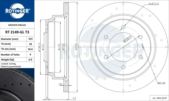 Bremsscheibe Hinterachse ROTINGER RT 2149-GL T3 Bild Bremsscheibe Hinterachse ROTINGER RT 2149-GL T3