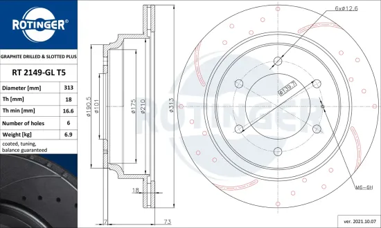 Bremsscheibe Hinterachse ROTINGER RT 2149-GL T5 Bild Bremsscheibe Hinterachse ROTINGER RT 2149-GL T5