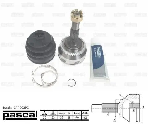 Gelenksatz, Antriebswelle radseitig PASCAL G11023PC Bild Gelenksatz, Antriebswelle radseitig PASCAL G11023PC