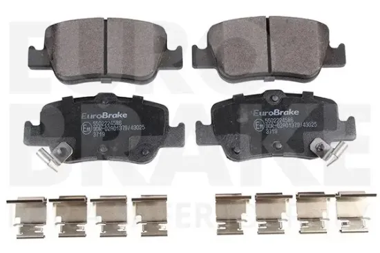 Bremsbelagsatz, Scheibenbremse Hinterachse EUROBRAKE 5502224586 Bild Bremsbelagsatz, Scheibenbremse Hinterachse EUROBRAKE 5502224586