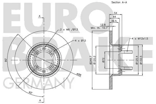 Bremsscheibe Hinterachse EUROBRAKE 5815201537