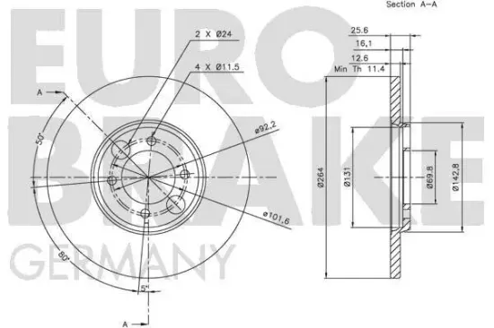 Bremsscheibe EUROBRAKE 5815201566 Bild Bremsscheibe EUROBRAKE 5815201566