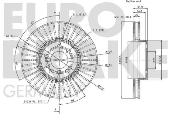 Bremsscheibe EUROBRAKE 5815201547 Bild Bremsscheibe EUROBRAKE 5815201547