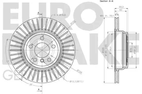 Bremsscheibe EUROBRAKE 5815202261 Bild Bremsscheibe EUROBRAKE 5815202261