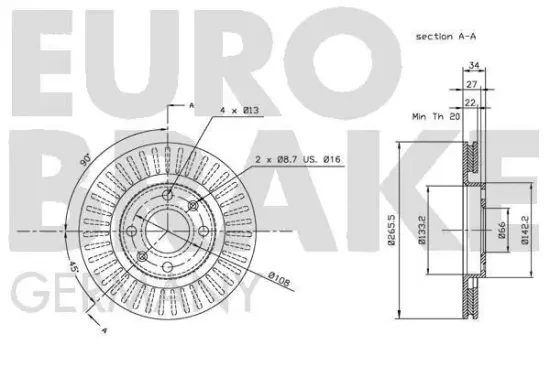 Bremsscheibe EUROBRAKE 5815201929 Bild Bremsscheibe EUROBRAKE 5815201929