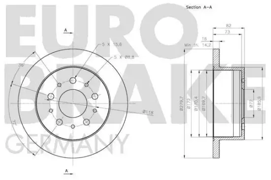 Bremsscheibe EUROBRAKE 5815201944 Bild Bremsscheibe EUROBRAKE 5815201944