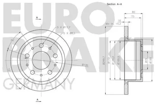 Bremsscheibe EUROBRAKE 5815201946 Bild Bremsscheibe EUROBRAKE 5815201946