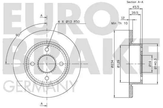 Bremsscheibe EUROBRAKE 5815202237 Bild Bremsscheibe EUROBRAKE 5815202237