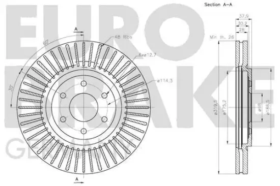 Bremsscheibe Vorderachse EUROBRAKE 5815202276 Bild Bremsscheibe Vorderachse EUROBRAKE 5815202276
