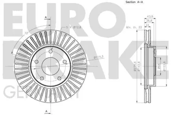 Bremsscheibe Vorderachse EUROBRAKE 5815202277 Bild Bremsscheibe Vorderachse EUROBRAKE 5815202277