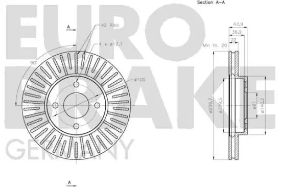 Bremsscheibe EUROBRAKE 5815202278 Bild Bremsscheibe EUROBRAKE 5815202278