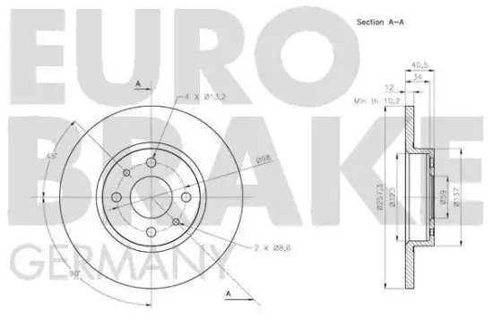 Bremsscheibe EUROBRAKE 5815202365 Bild Bremsscheibe EUROBRAKE 5815202365