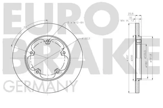 Bremsscheibe EUROBRAKE 5815202595 Bild Bremsscheibe EUROBRAKE 5815202595