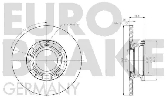 Bremsscheibe EUROBRAKE 5815202597 Bild Bremsscheibe EUROBRAKE 5815202597