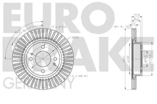 Bremsscheibe Vorderachse EUROBRAKE 5815203087 Bild Bremsscheibe Vorderachse EUROBRAKE 5815203087