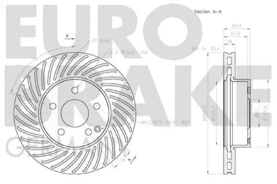 Bremsscheibe Vorderachse EUROBRAKE 58152033100 Bild Bremsscheibe Vorderachse EUROBRAKE 58152033100