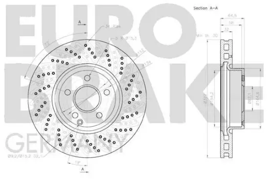 Bremsscheibe Vorderachse EUROBRAKE 58152033102 Bild Bremsscheibe Vorderachse EUROBRAKE 58152033102