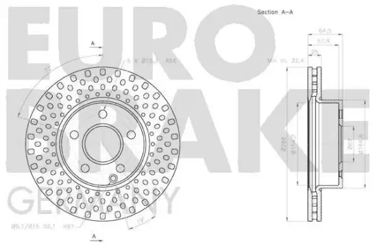 Bremsscheibe Vorderachse EUROBRAKE 58152033106 Bild Bremsscheibe Vorderachse EUROBRAKE 58152033106
