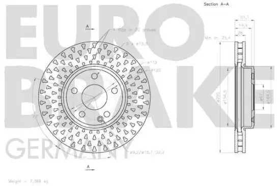 Bremsscheibe Vorderachse EUROBRAKE 58152033112 Bild Bremsscheibe Vorderachse EUROBRAKE 58152033112