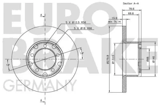 Bremsscheibe Vorderachse EUROBRAKE 5815203311 Bild Bremsscheibe Vorderachse EUROBRAKE 5815203311