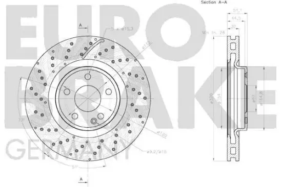 Bremsscheibe Vorderachse EUROBRAKE 58152033124 Bild Bremsscheibe Vorderachse EUROBRAKE 58152033124